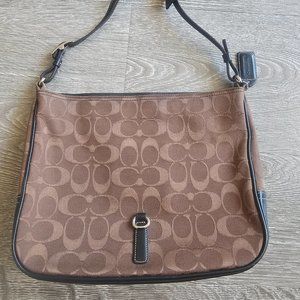 EUC Vintage Chocolate Brown C Logo Canvas Coach Purse